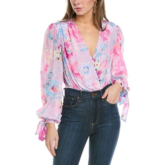 Rococo Sand Alora Long Sleeve Bodysuit in Fuchsia Size M main image 1